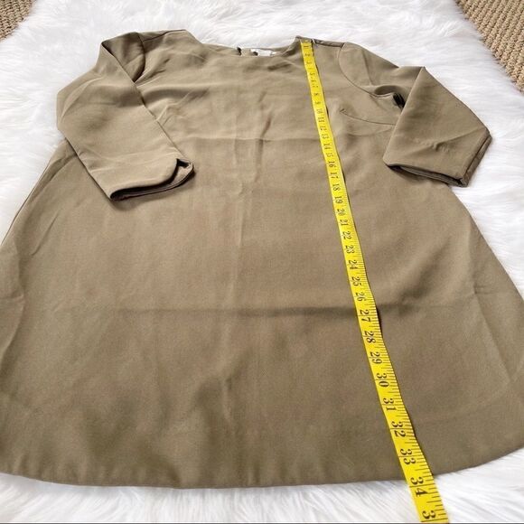 H&M Olive Green Scoop Neck Dress Size 12 - Picture 8 of 9